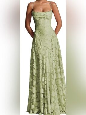 Bridesmaid Green Maxi Floral Dress